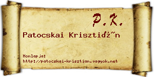 Patocskai Krisztián névjegykártya